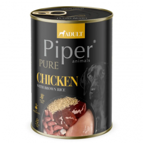 PIPER PURE Dog Adult храна за кучета с пилешко и кафяв ориз, 400 гр.